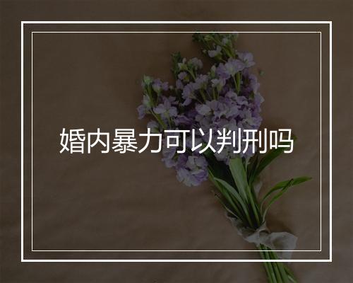 婚内暴力可以判刑吗