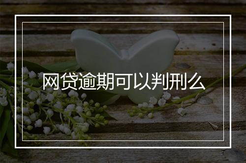 网贷逾期可以判刑么