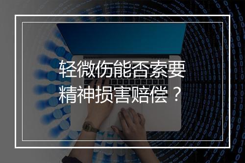 轻微伤能否索要精神损害赔偿？