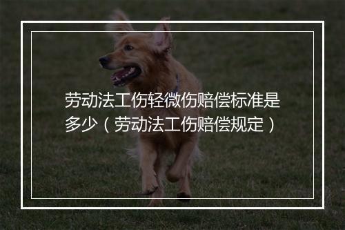 劳动法工伤轻微伤赔偿标准是多少（劳动法工伤赔偿规定）