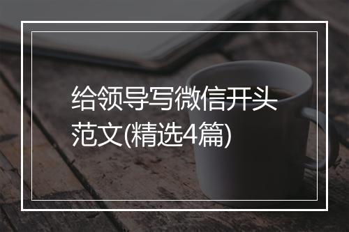 给领导写微信开头范文(精选4篇)