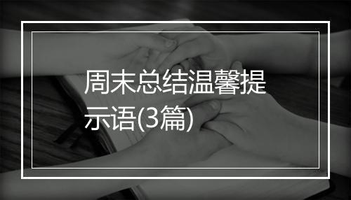 周末总结温馨提示语(3篇)