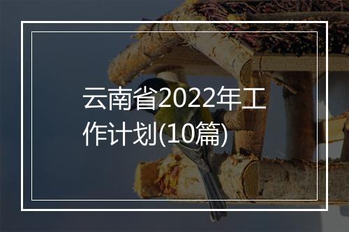 云南省2022年工作计划(10篇)