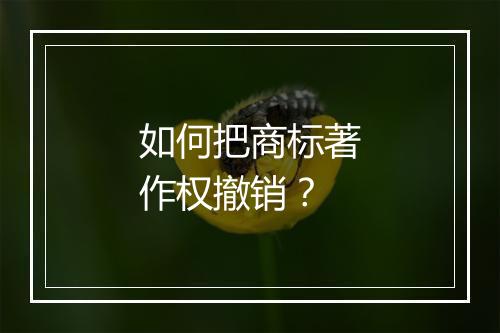 如何把商标著作权撤销？