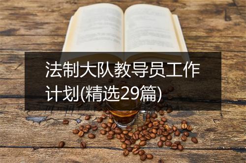 法制大队教导员工作计划(精选29篇)