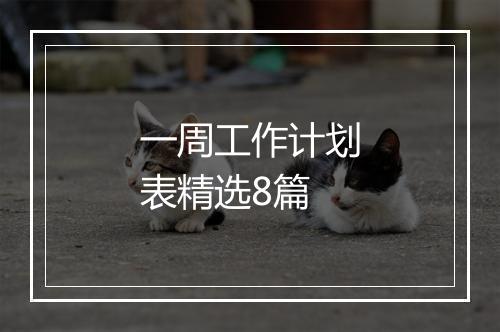一周工作计划表精选8篇