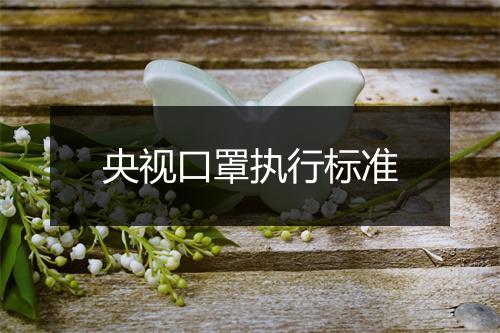 央视口罩执行标准