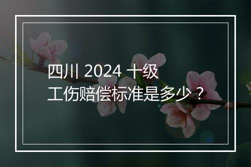 四川 2024 十级工伤赔偿标准是多少？