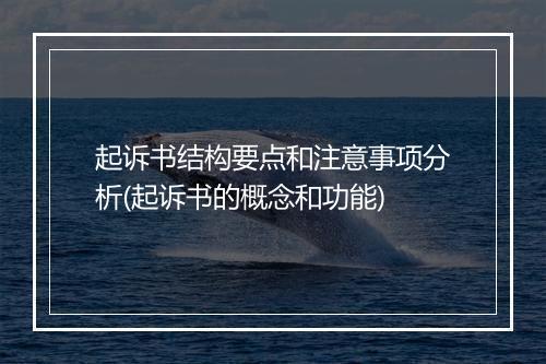 起诉书结构要点和注意事项分析(起诉书的概念和功能)