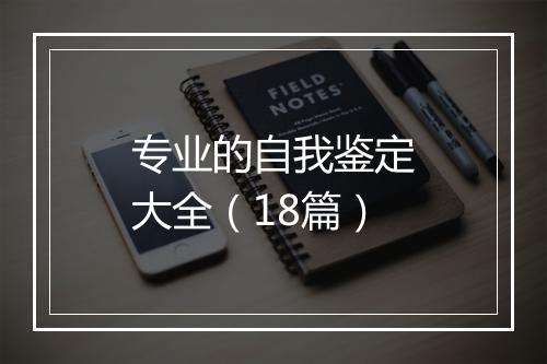 专业的自我鉴定大全（18篇）