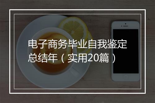 电子商务毕业自我鉴定总结年（实用20篇）