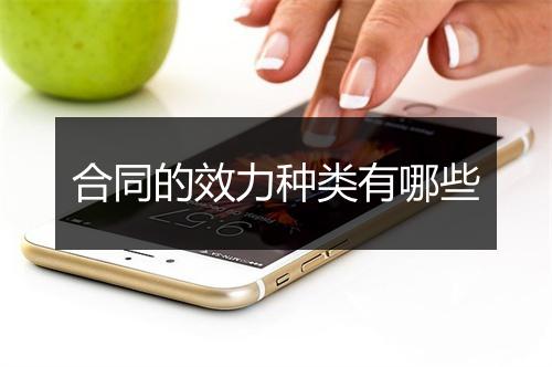 合同的效力种类有哪些