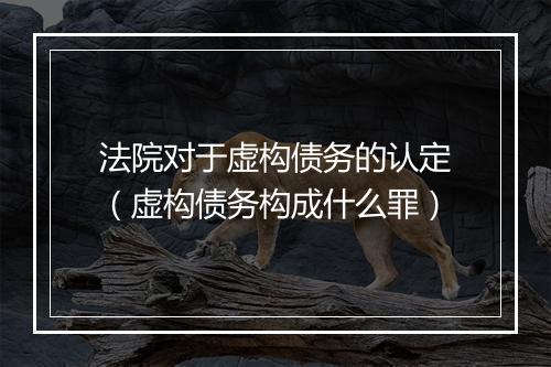 法院对于虚构债务的认定（虚构债务构成什么罪）
