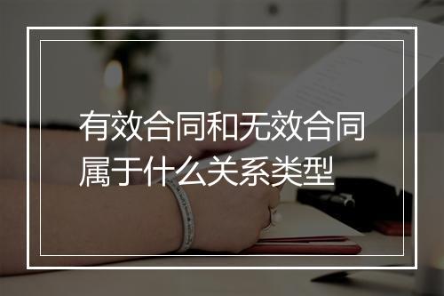有效合同和无效合同属于什么关系类型