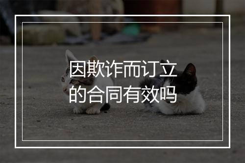 因欺诈而订立的合同有效吗
