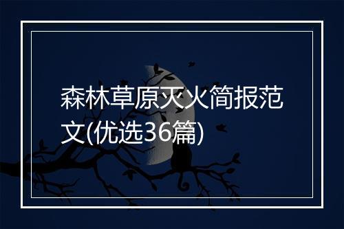 森林草原灭火简报范文(优选36篇)