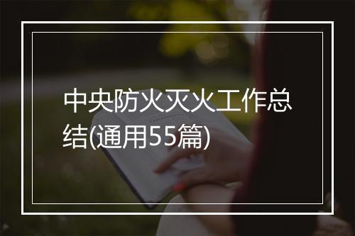 中央防火灭火工作总结(通用55篇)