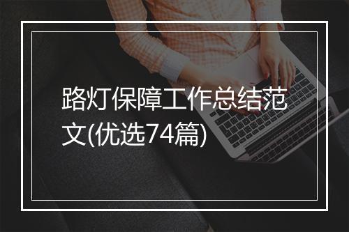 路灯保障工作总结范文(优选74篇)