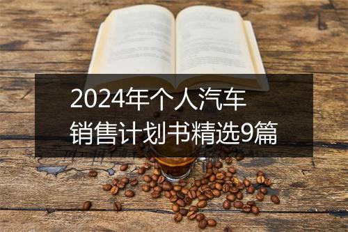 2024年个人汽车销售计划书精选9篇