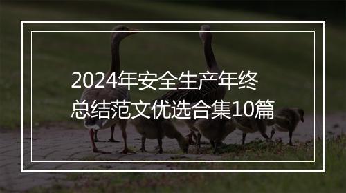 2024年安全生产年终总结范文优选合集10篇