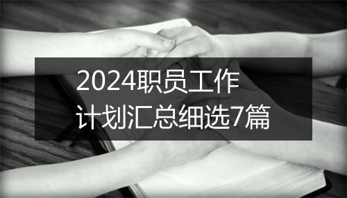 2024职员工作计划汇总细选7篇