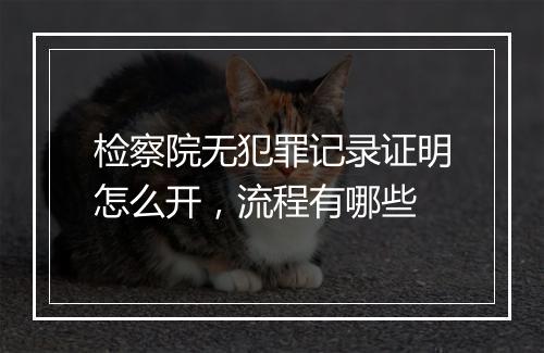 检察院无犯罪记录证明怎么开，流程有哪些