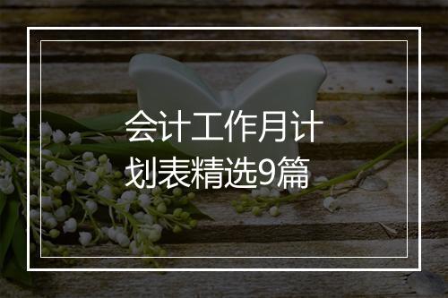 会计工作月计划表精选9篇
