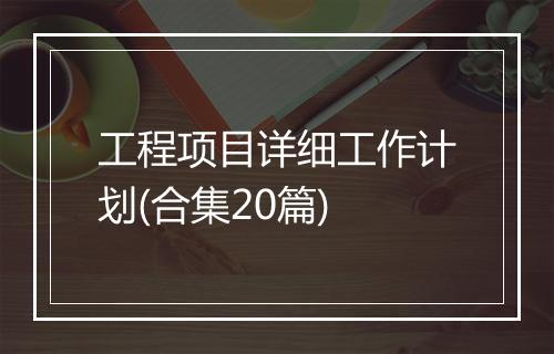 工程项目详细工作计划(合集20篇)