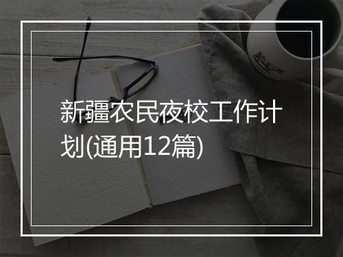 新疆农民夜校工作计划(通用12篇)