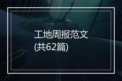 工地周报范文(共62篇)