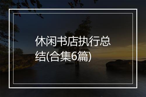 休闲书店执行总结(合集6篇)