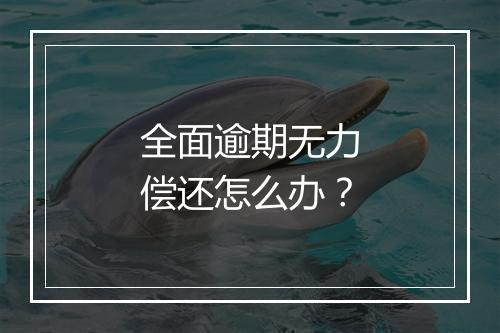 全面逾期无力偿还怎么办？