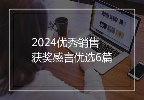 2024优秀销售获奖感言优选6篇