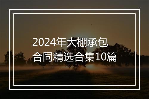 2024年大棚承包合同精选合集10篇