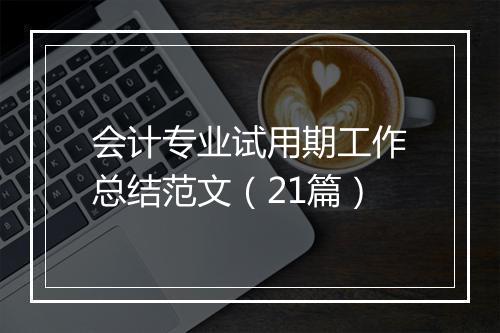 会计专业试用期工作总结范文（21篇）