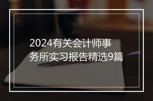 2024有关会计师事务所实习报告精选9篇