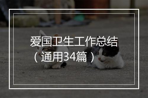 爱国卫生工作总结（通用34篇）