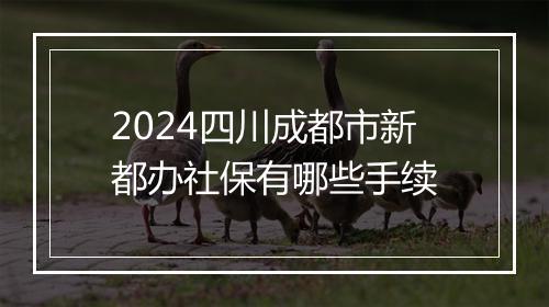 2024四川成都市新都办社保有哪些手续
