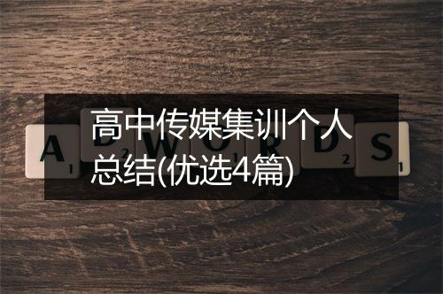 高中传媒集训个人总结(优选4篇)