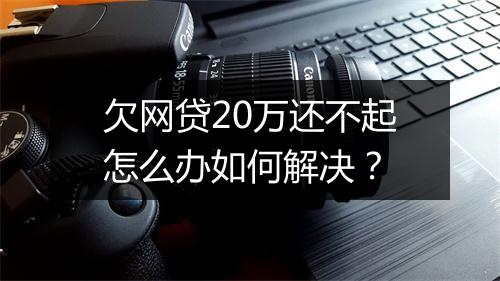 欠网贷20万还不起怎么办如何解决？