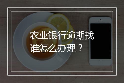 农业银行逾期找谁怎么办理？