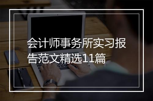 会计师事务所实习报告范文精选11篇