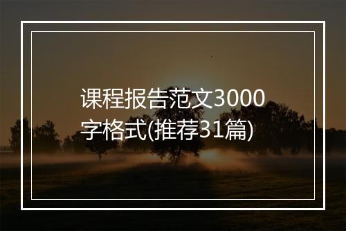 课程报告范文3000字格式(推荐31篇)