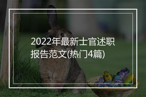 2022年最新士官述职报告范文(热门4篇)
