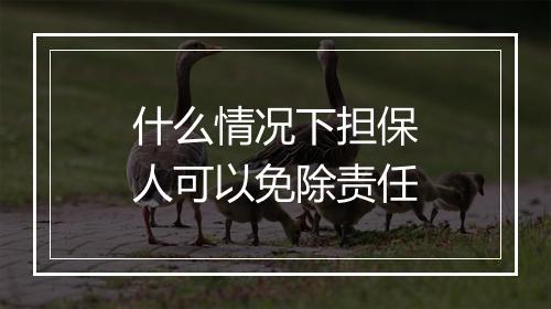 什么情况下担保人可以免除责任