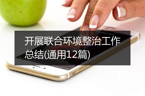 开展联合环境整治工作总结(通用12篇)
