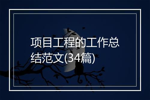 项目工程的工作总结范文(34篇)