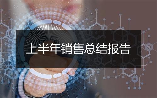 上半年销售总结报告