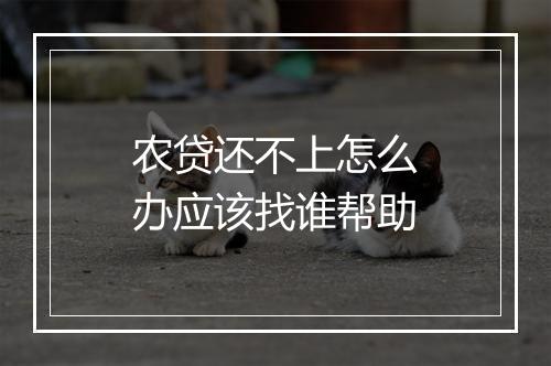 农贷还不上怎么办应该找谁帮助