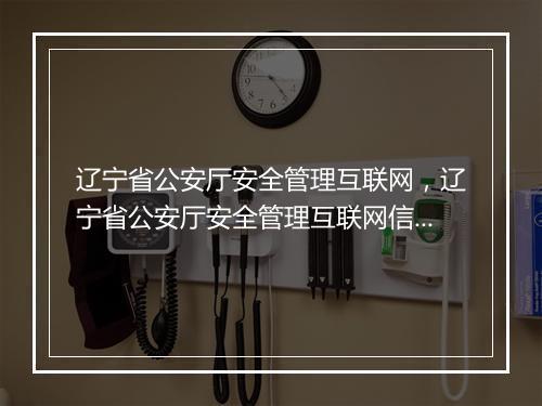 辽宁省公安厅安全管理互联网，辽宁省公安厅安全管理互联网信息中心